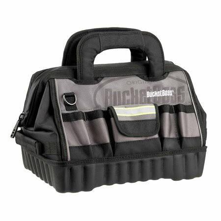 Bucket Boss Hi-Vis 14 in Pro Tool Bag, 1680 Heavy-Duty Poly Fabric, 14 Pockets 65114-HV